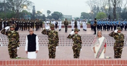 জাতীয় স্মৃতিসৌধে রাষ্ট্রপতি ও প্রধানমন্ত্রীর শ্রদ্ধা